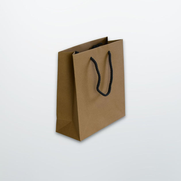 Brown Luxury Rope Handle Paper Bag Plain Print on Paper Bags