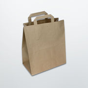 Brown Flat Tape Handle Paper Bags - Plain - Print on Paper Bags