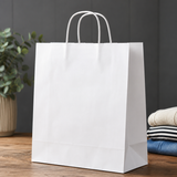 Premium 120gsm White Twist Handle Bag 320mm x 140mm x 420mm | Print On Paper Bags