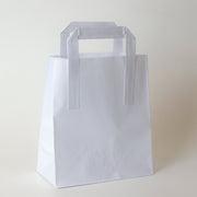 White Flat Tape Handle Paper Bags - Plain - Print on Paper Bags