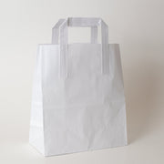 White Flat Tape Handle Paper Bags - Plain - Print on Paper Bags