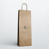 Brown Twist Handle Paper Wine Bottle Bag - Printed | Print On Paper Bags