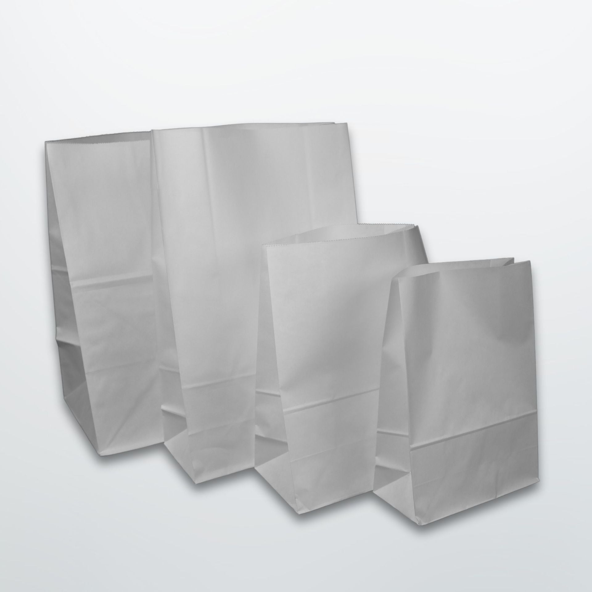 White Paper Grab Bags - Plain - Print on Paper Bags