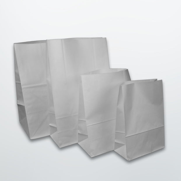 White Paper Grab Bags - Plain - Print on Paper Bags