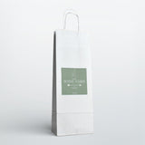 White Twist Handle Paper Wine Bottle Bag - Printed | Print On Paper Bags