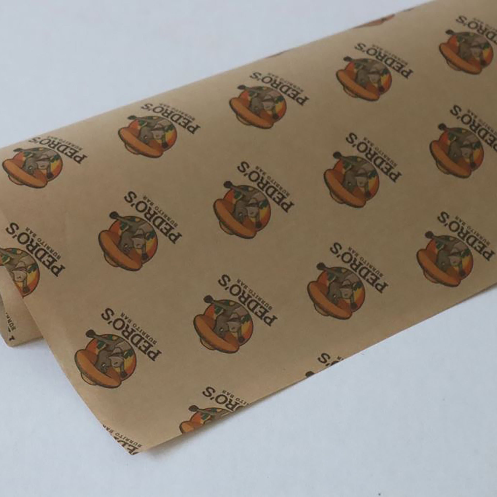 Custom Printed Kraft (Brown) Greaseproof Paper - Full Colour Print - Print on Paper Bags