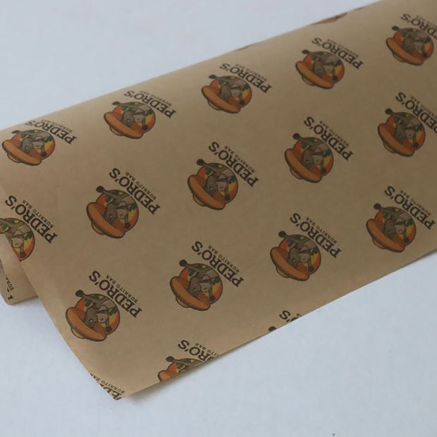 Custom Printed Kraft (Brown) Greaseproof Paper - Full Colour Print