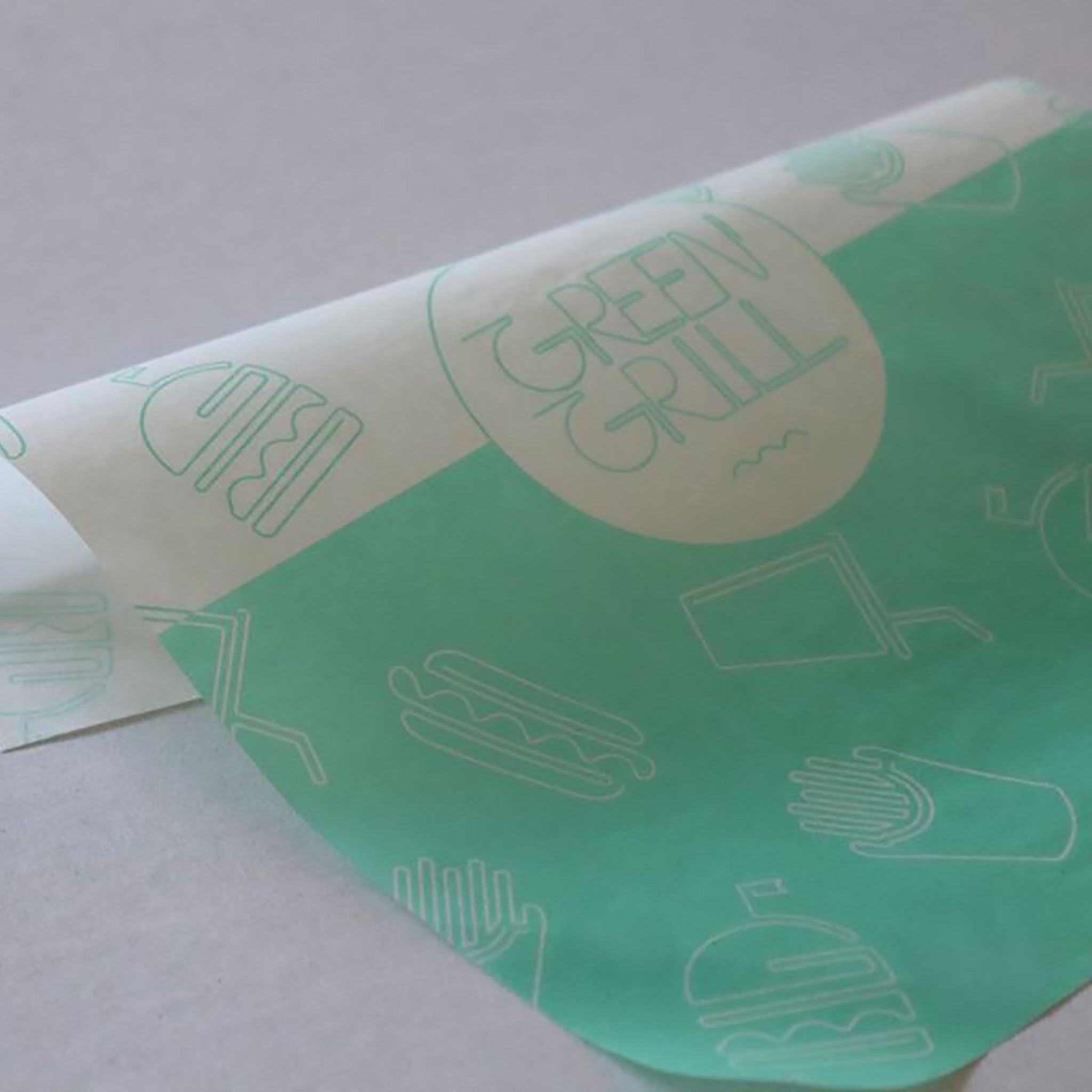 Custom Printed White Greaseproof Paper - 1 Colour Print - Print on Paper Bags