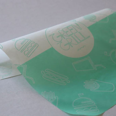 Custom Printed White Greaseproof Paper - 1 Colour Print