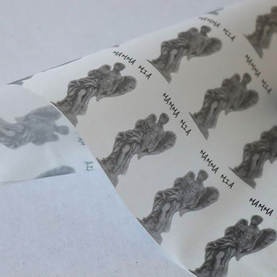 Custom Printed White Greaseproof Paper - Black Print Only