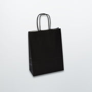 Black Twist Handle Paper Carrier Bag - Plain - Print on Paper Bags