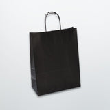 Black Twist Handle Paper Carrier Bag - Plain - Print on Paper Bags