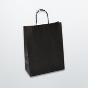Black Twist Handle Paper Carrier Bag - Plain - Print on Paper Bags