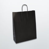 Black Twist Handle Paper Carrier Bag - Plain - Print on Paper Bags