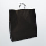 Black Twist Handle Paper Carrier Bag - Plain - Print on Paper Bags