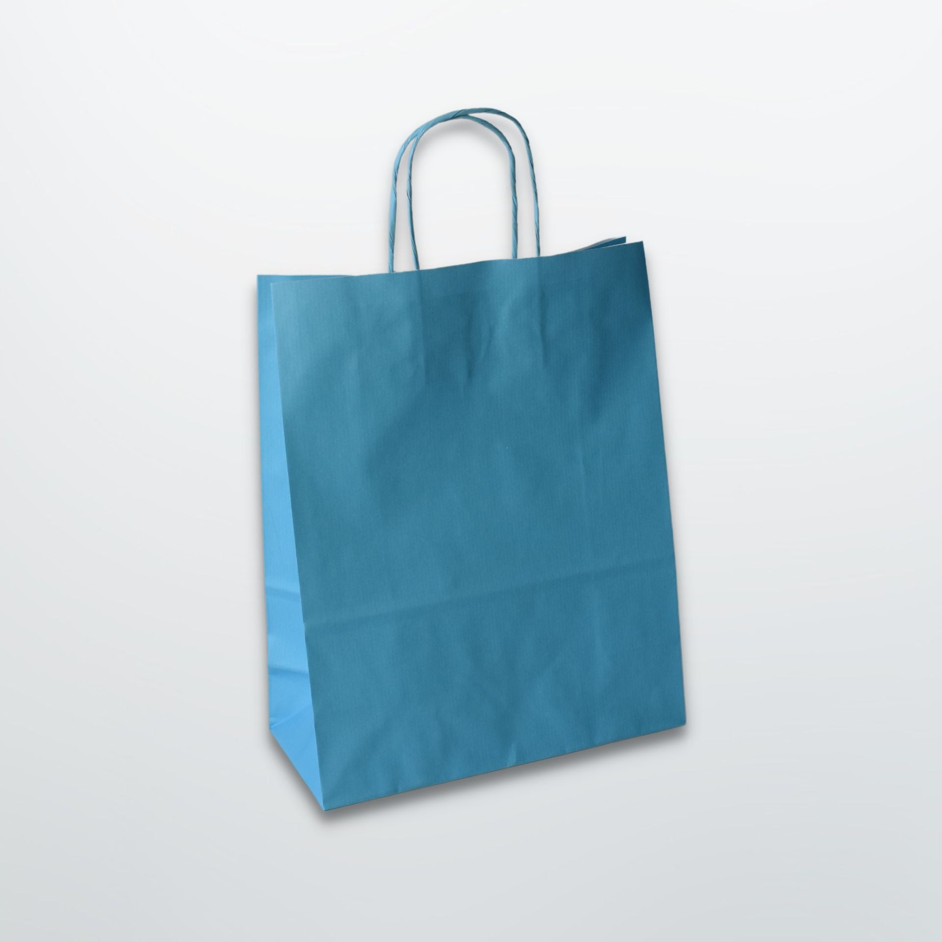 Blue Twist Handle Paper Carrier Bag - Plain - Print on Paper Bags