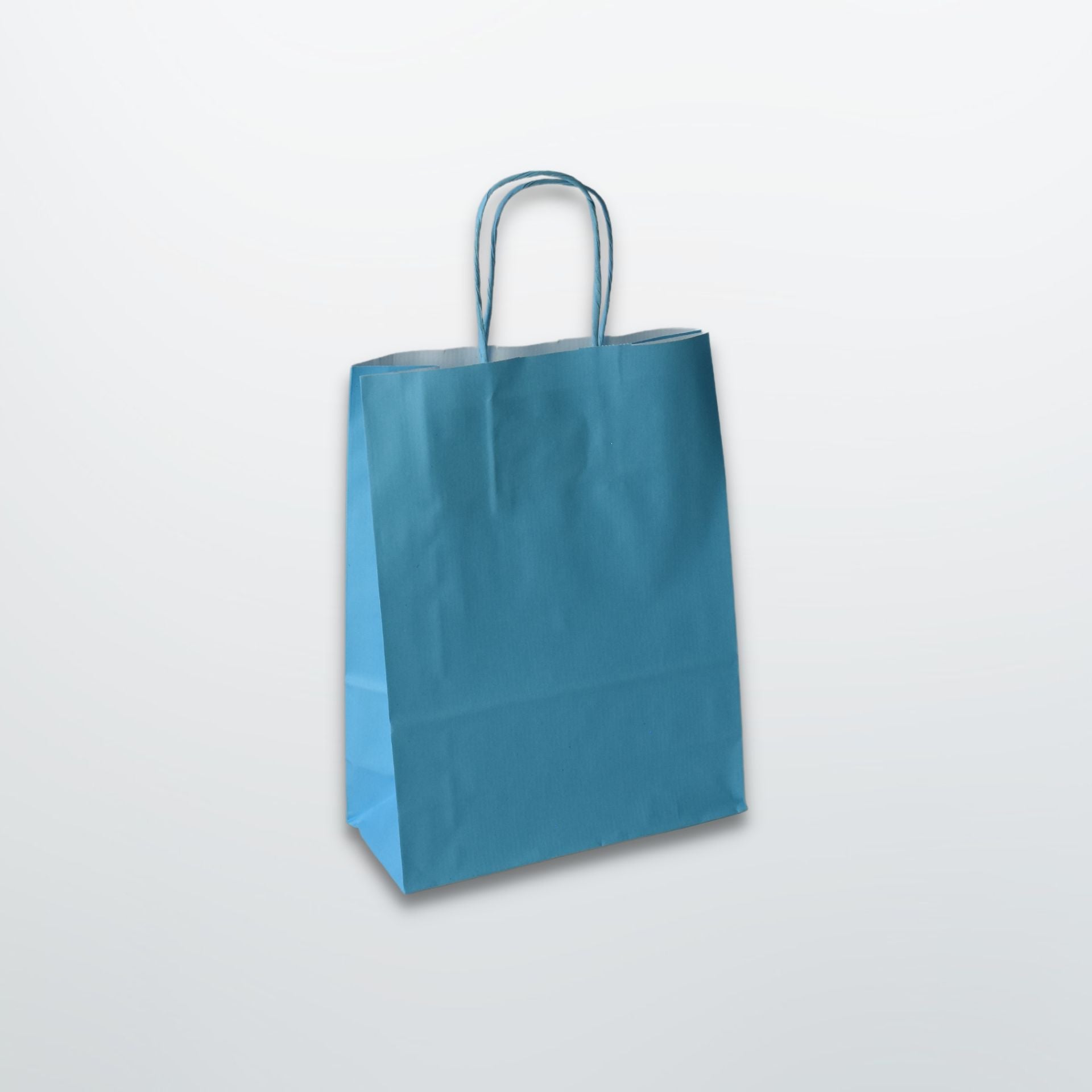 Blue Twist Handle Paper Carrier Bag - Plain - Print on Paper Bags