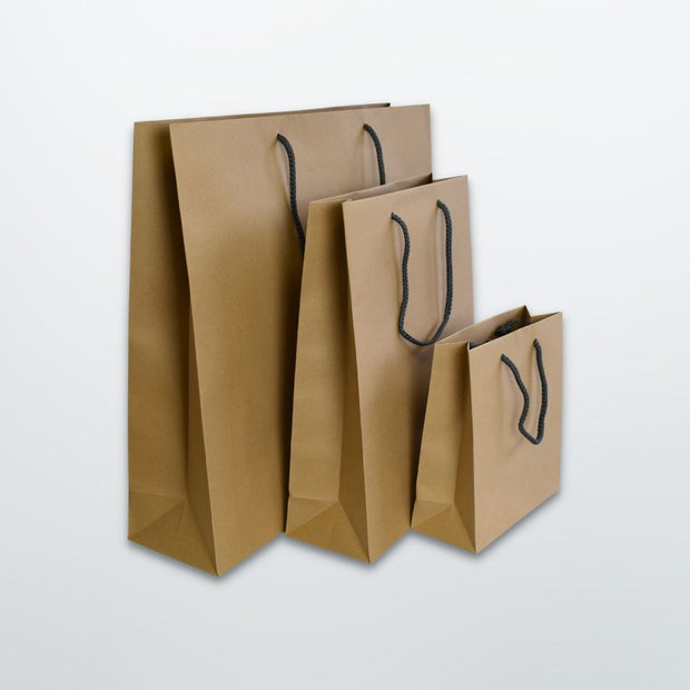 Brown Luxury Rope Handle Paper Bag - Plain – Print on Paper Bags