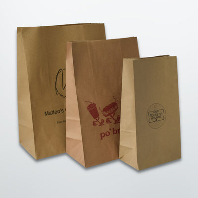 Brown Paper Grab Bags - Printed - Print on Paper Bags