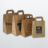 Brown Flat Tape Handle Paper Bags - Printed - Print on Paper Bags