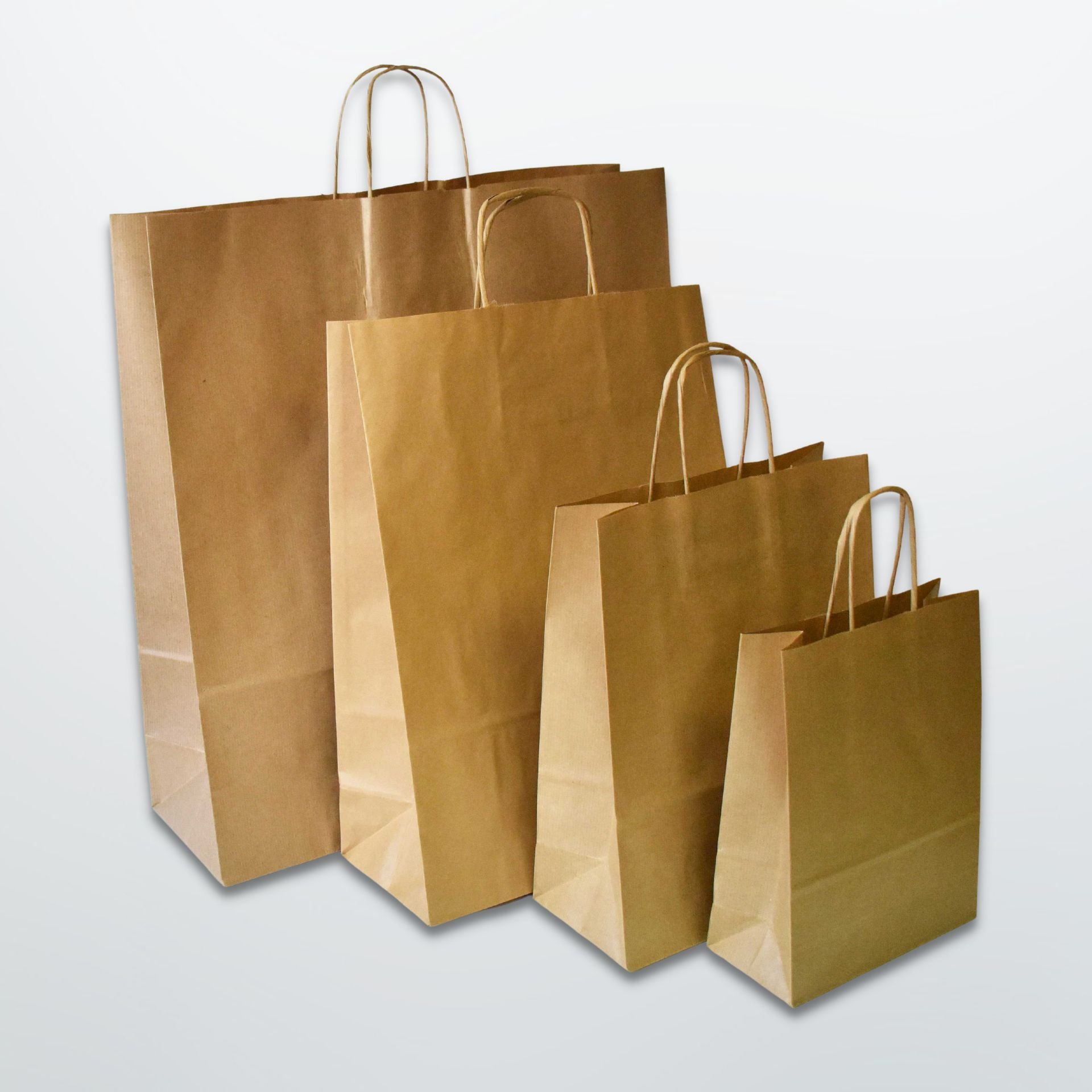 Brown Twist Handle Paper Carrier Bags - Plain - Print on Paper Bags