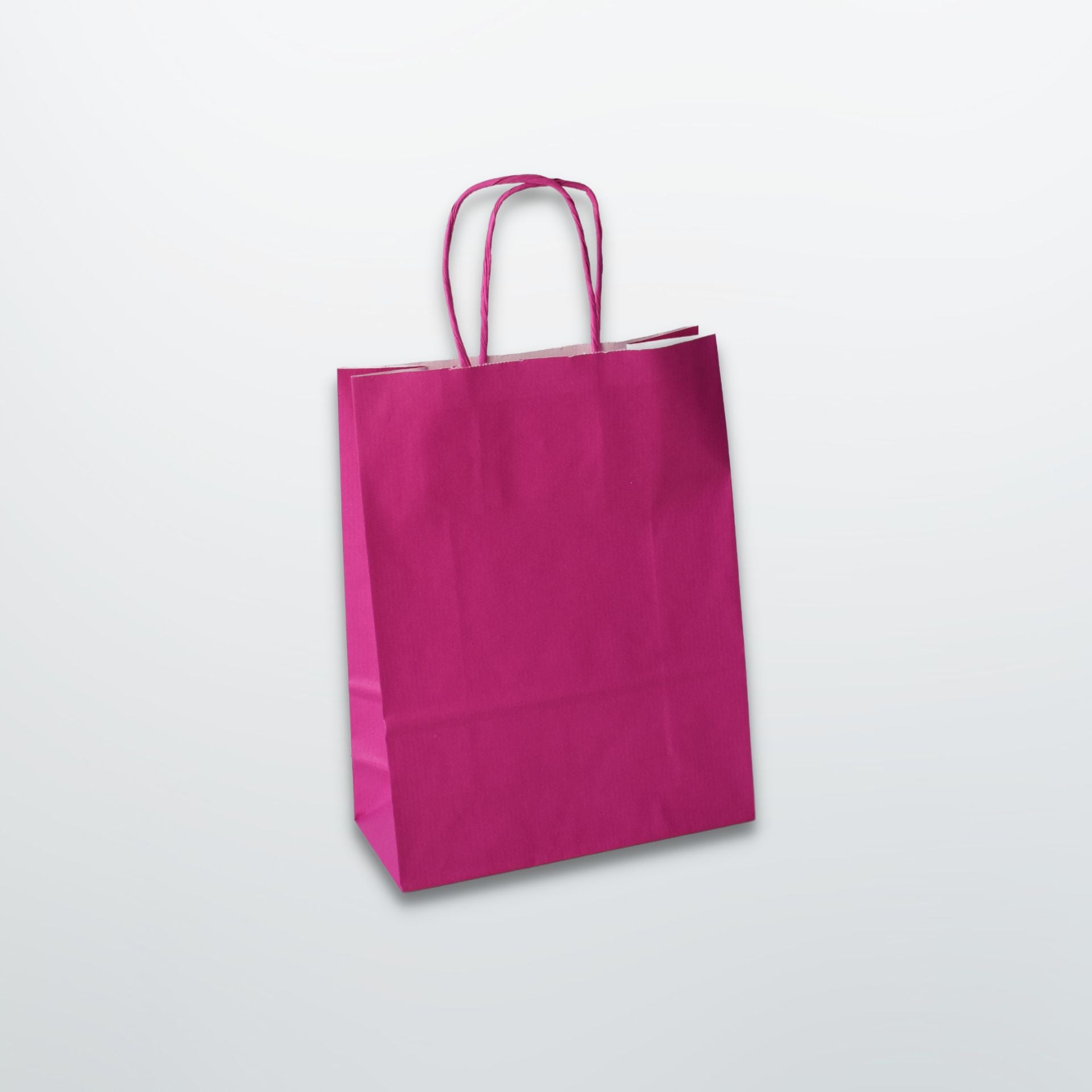 Cerise Twist Handle Paper Carrier Bag - Plain - Print on Paper Bags