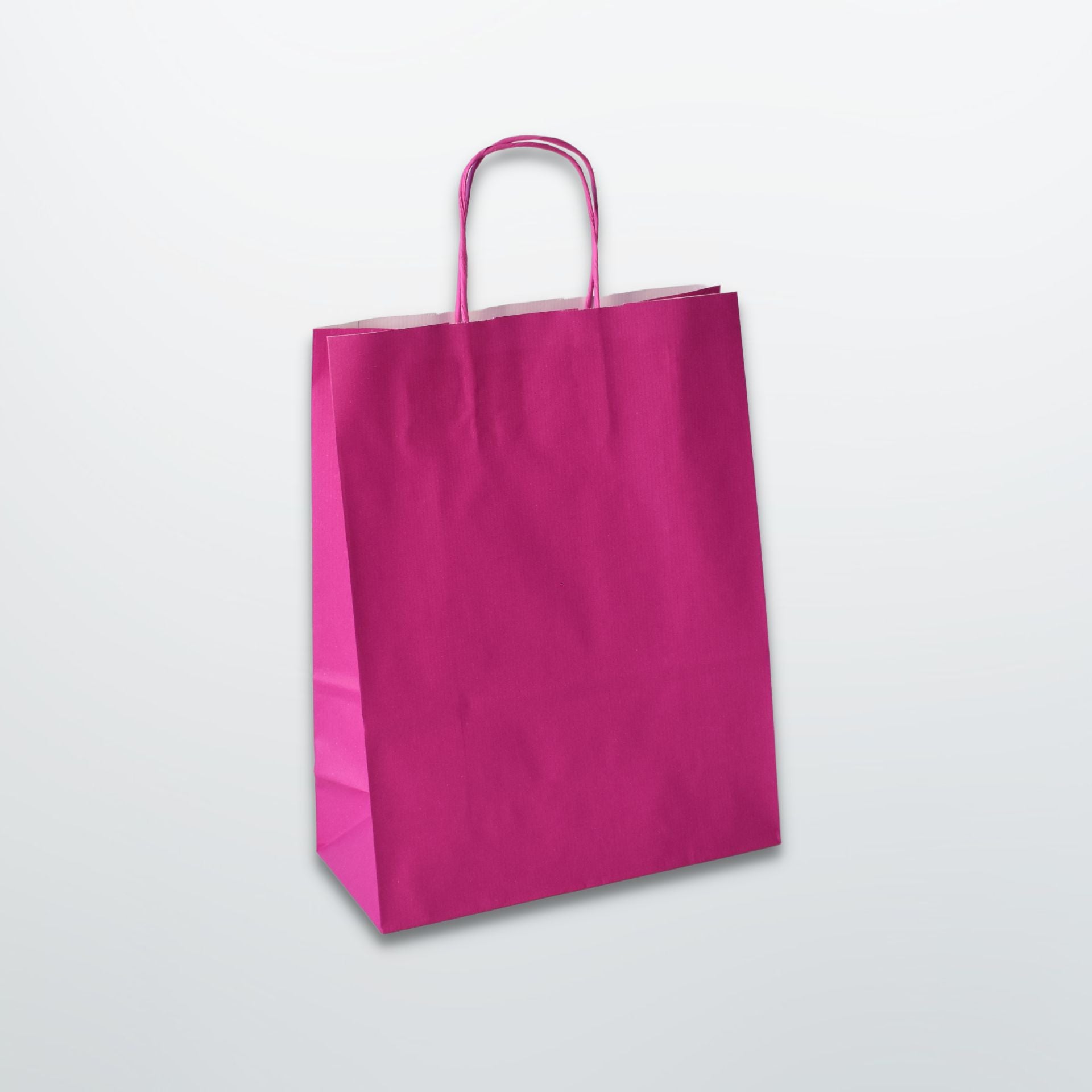 Cerise Twist Handle Paper Carrier Bag - Plain - Print on Paper Bags