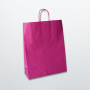 Cerise Twist Handle Paper Carrier Bag - Plain - Print on Paper Bags