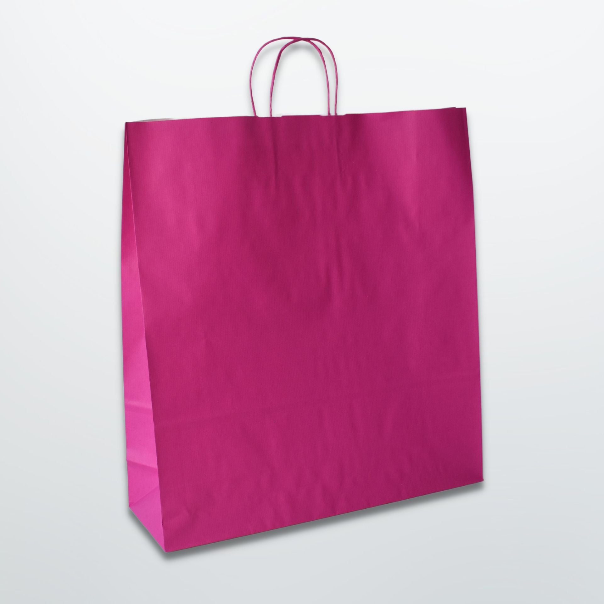 Cerise Twist Handle Paper Carrier Bag - Plain - Print on Paper Bags