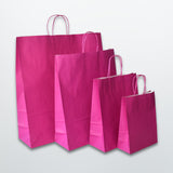 Cerise Twist Handle Paper Carrier Bag - Plain - Print on Paper Bags