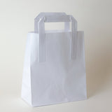 White Flat Tape Handle Paper Bags - Plain - Print on Paper Bags