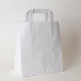 White Flat Tape Handle Paper Bags - Plain - Print on Paper Bags
