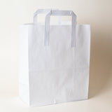 White Flat Tape Handle Paper Bags - Plain - Print on Paper Bags