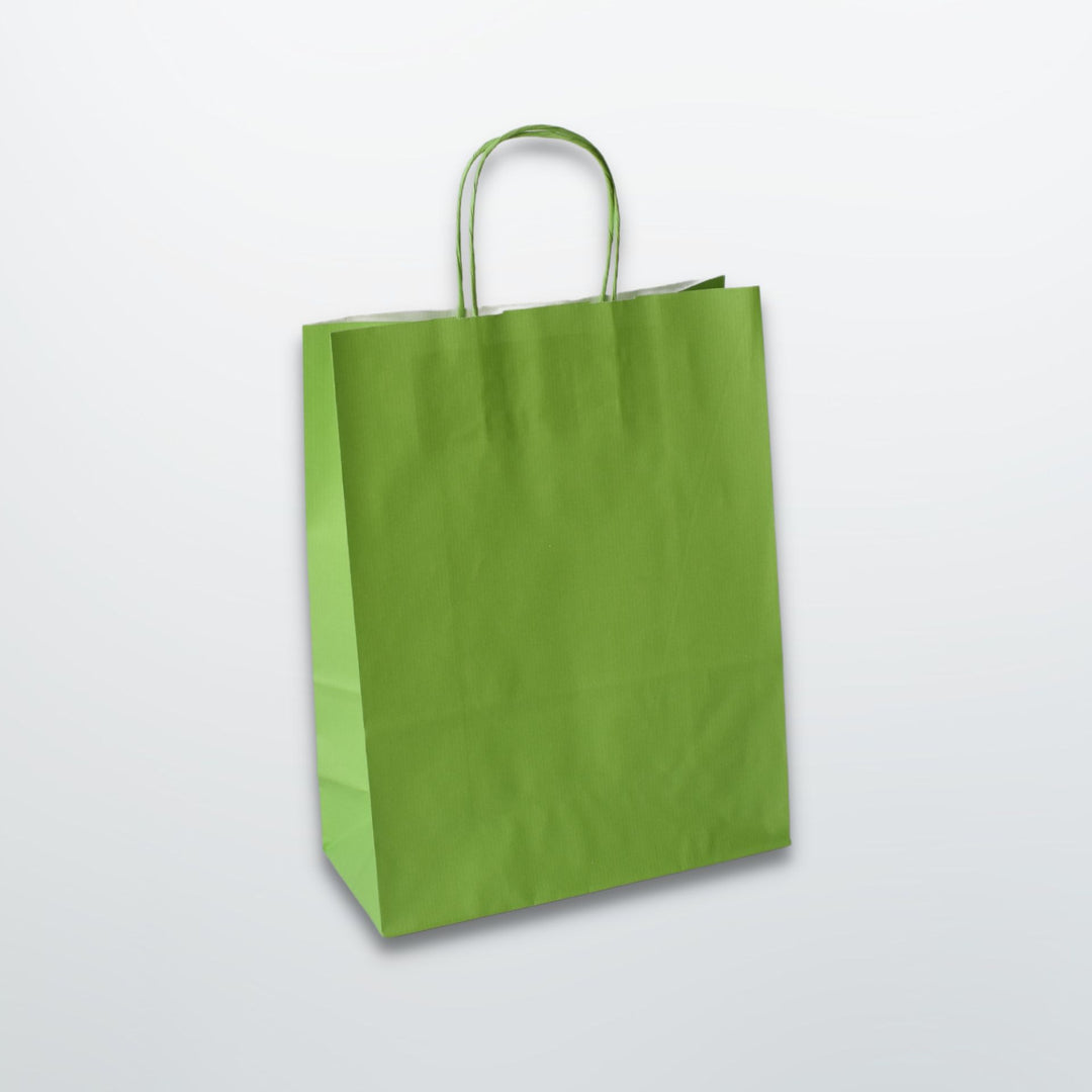 Green handle paper bags hotsell