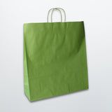 Lime Green Twist Handle Paper Carrier Bag - Plain - Print on Paper Bags