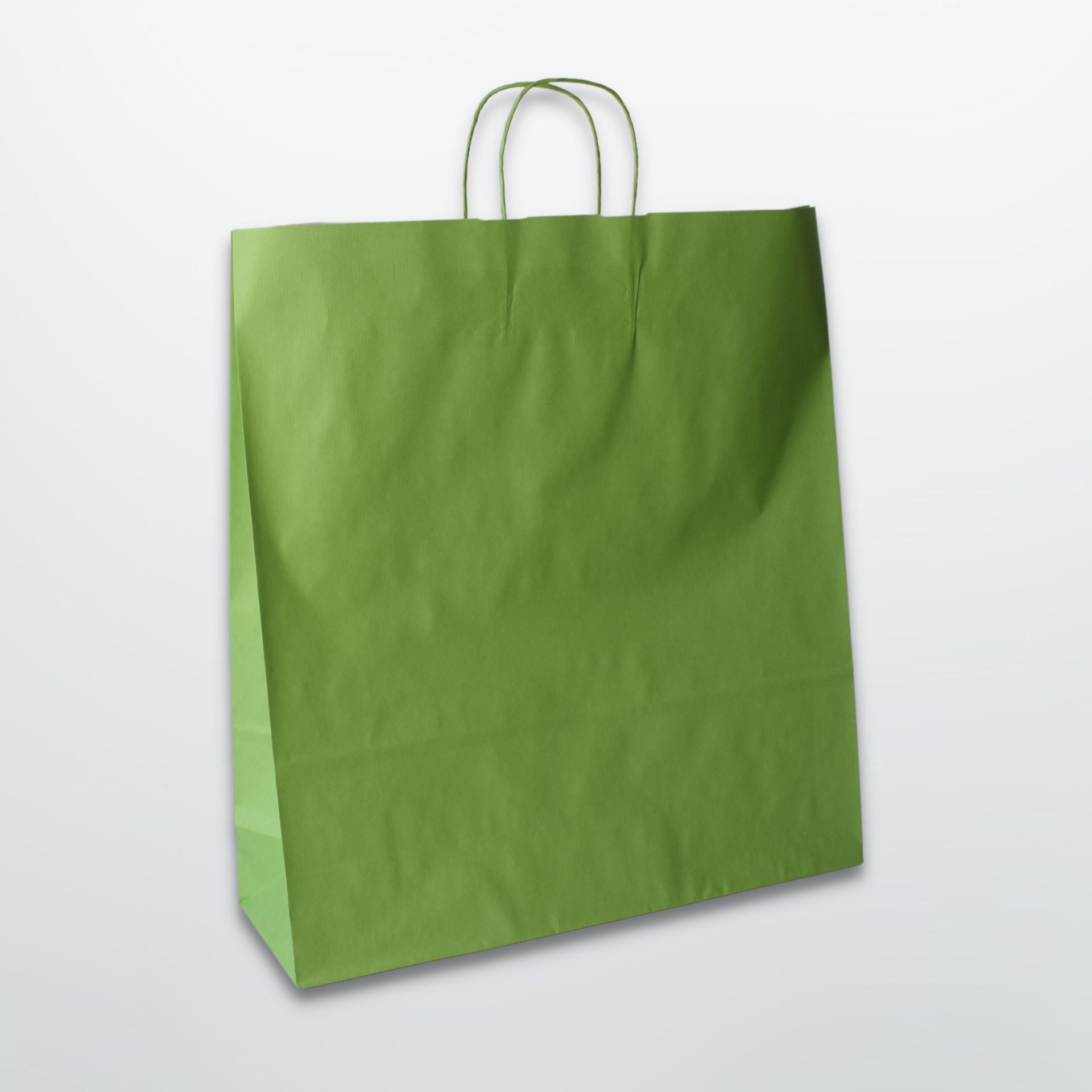Lime Green Twist Handle Paper Carrier Bag - Plain - Print on Paper Bags