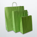 Lime Green Twist Handle Paper Carrier Bag - Plain - Print on Paper Bags