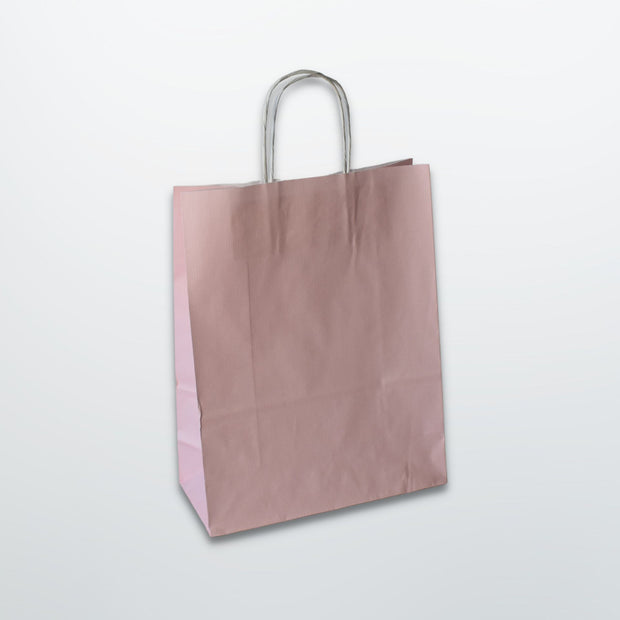 Pink Twist Handle Paper Carrier Bag - Plain - Print on Paper Bags