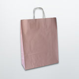 Pink Twist Handle Paper Carrier Bag - Plain - Print on Paper Bags