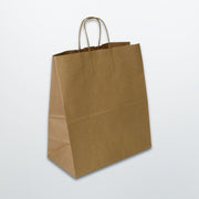 Brown Wide Base Twist Handle Paper Bags - Plain - Print on Paper Bags