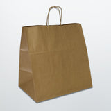 Brown Wide Base Twist Handle Paper Bags - Plain - Print on Paper Bags