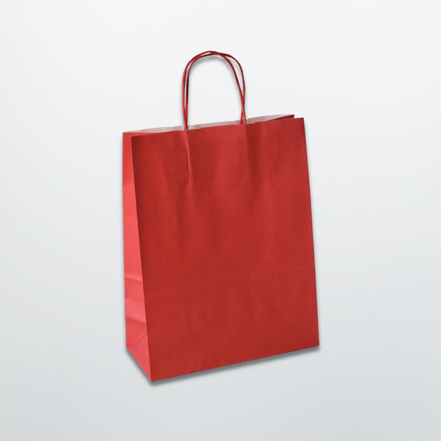 Red twist handle paper bag 240mm x 110mm x 310mm