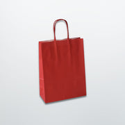 Red twist handle paper bag 180mm x 80mm x 240mm