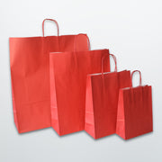 Red twist handle paper bags