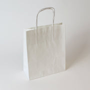 White Twist Handle Paper Carrier Bag - Accessory - Plain - Print on Paper Bags