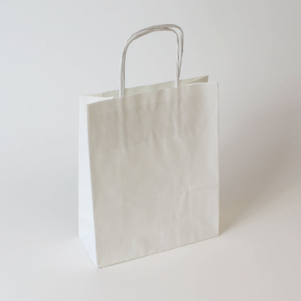 White Twist Handle Paper Carrier Bag - Plain – Print on Paper Bags