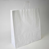 White Twist Handle Paper Carrier Bag - Plain - Print on Paper Bags