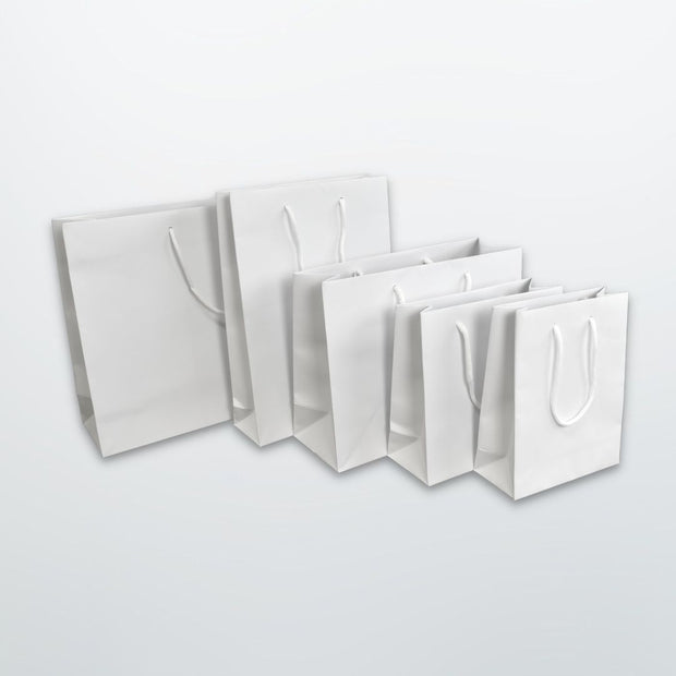 White Luxury Rope Handle Paper Bag - Plain - Print on Paper Bags
