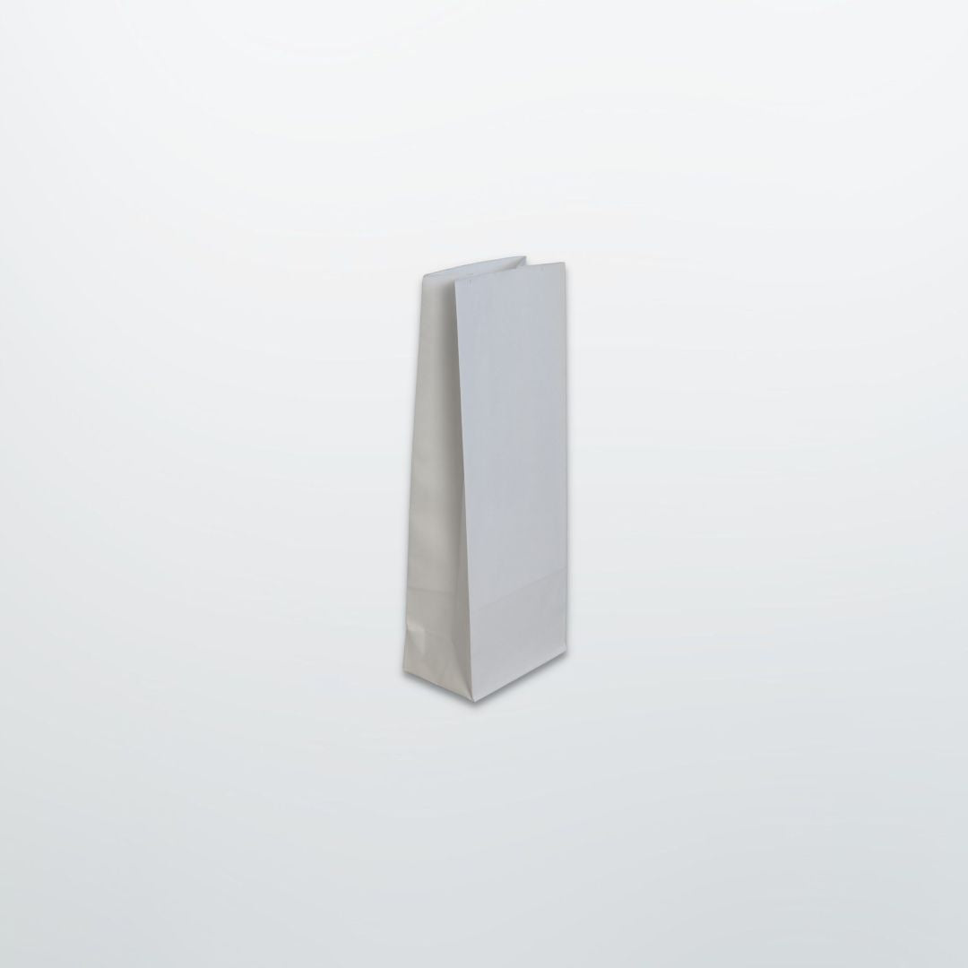 White Paper Block Bottom Pharmacy Bags - Print on Paper Bags