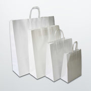 White Twist Handle Paper Carrier Bag - Plain - Print on Paper Bags